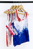 58050TSYQ- American Flag Multi Color Sleeveless Knit Top