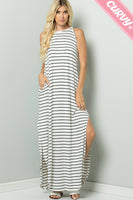 Stripe Cami Maxi Jersey Dress- Curvy