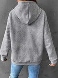 Full Size 2024 HAPPY NEW YEAR Waffle-Knit Hoodie