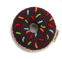Crocheted Donut Rattle - Chocolate
